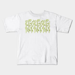 Green Bamboo Pattern Kids T-Shirt